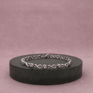 sterling silver diamond accent infinity bracelet size 7in